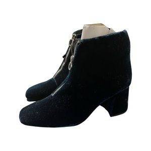Velvet ankle booties